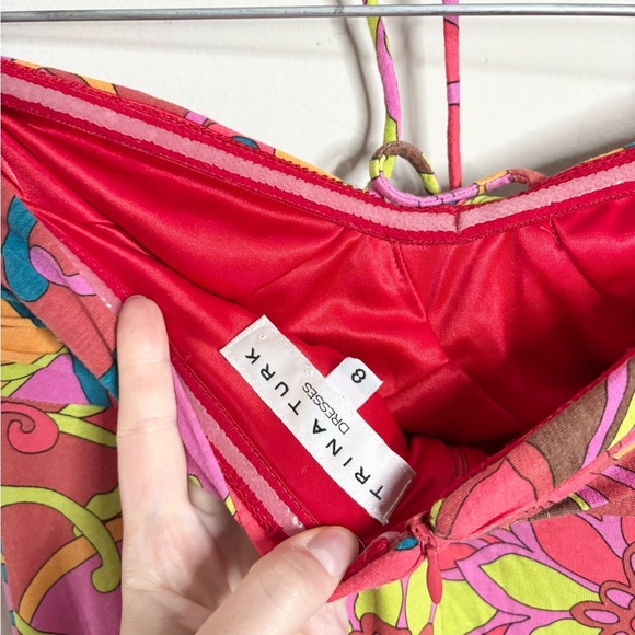 Trina Turk colorful maxi dress halter strapless resort size 8 - Picture 7 of 7